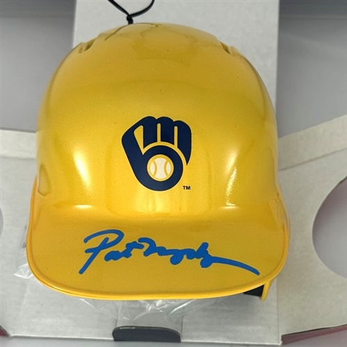 PAT MURPHY SIGNED BREWERS YELLOW MINI HELMET - JSA