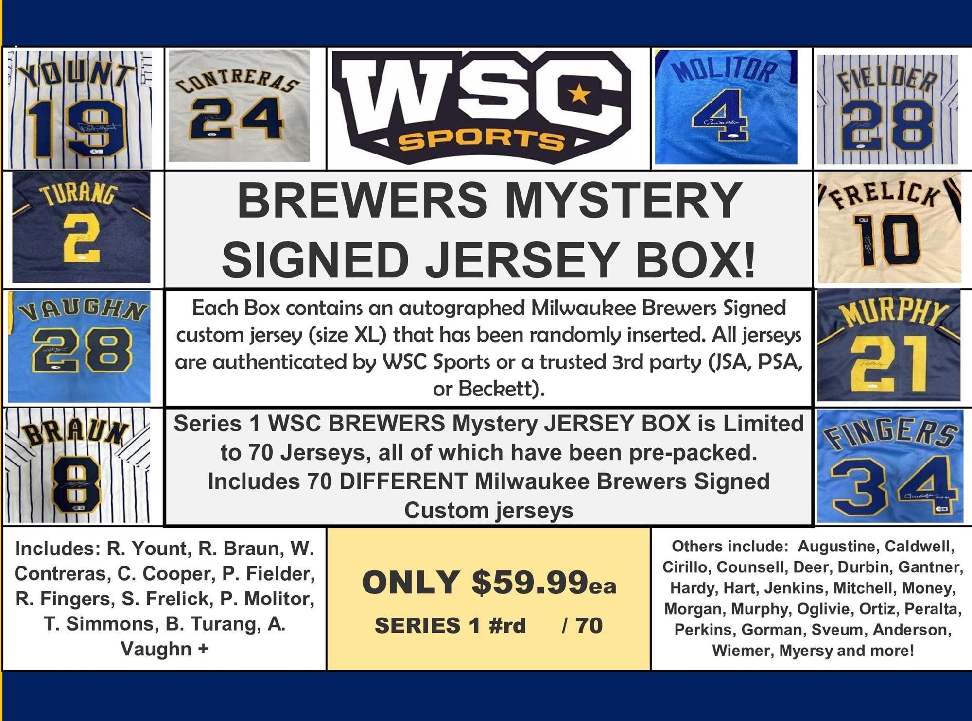 WSC MYSTERY JERSEY BOX - MILWAUKEE BREWERS EDITION SERIES 1