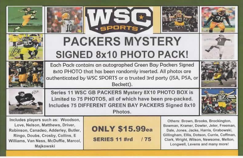 WSC SPORTS MYSTERY SIGNED 8X10 PACKERS PHOTO BOX PACK - SERIES 11