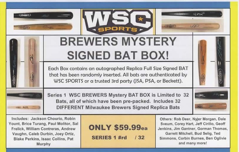 WSC MYSTERY BAT BOX - MILWAUKEE BREWERS EDITION SERIES 1
