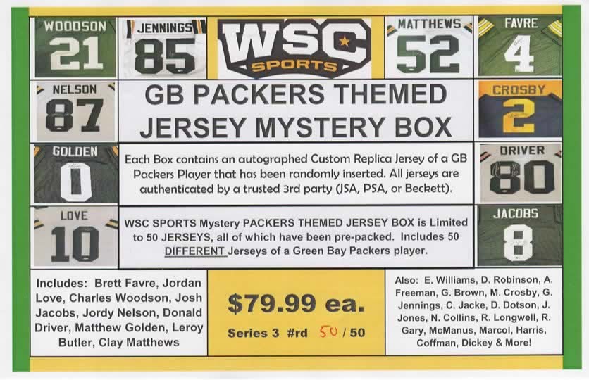 WSC MYSTERY JERSEY BOX - GB PACKERS EDITION SERIES 3