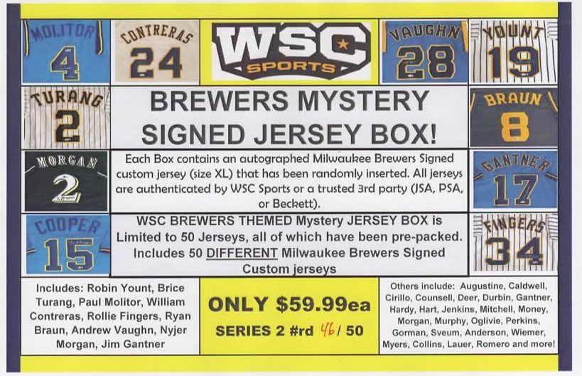 WSC MYSTERY JERSEY BOX - MILWAUKEE BREWERS EDITION SERIES 2