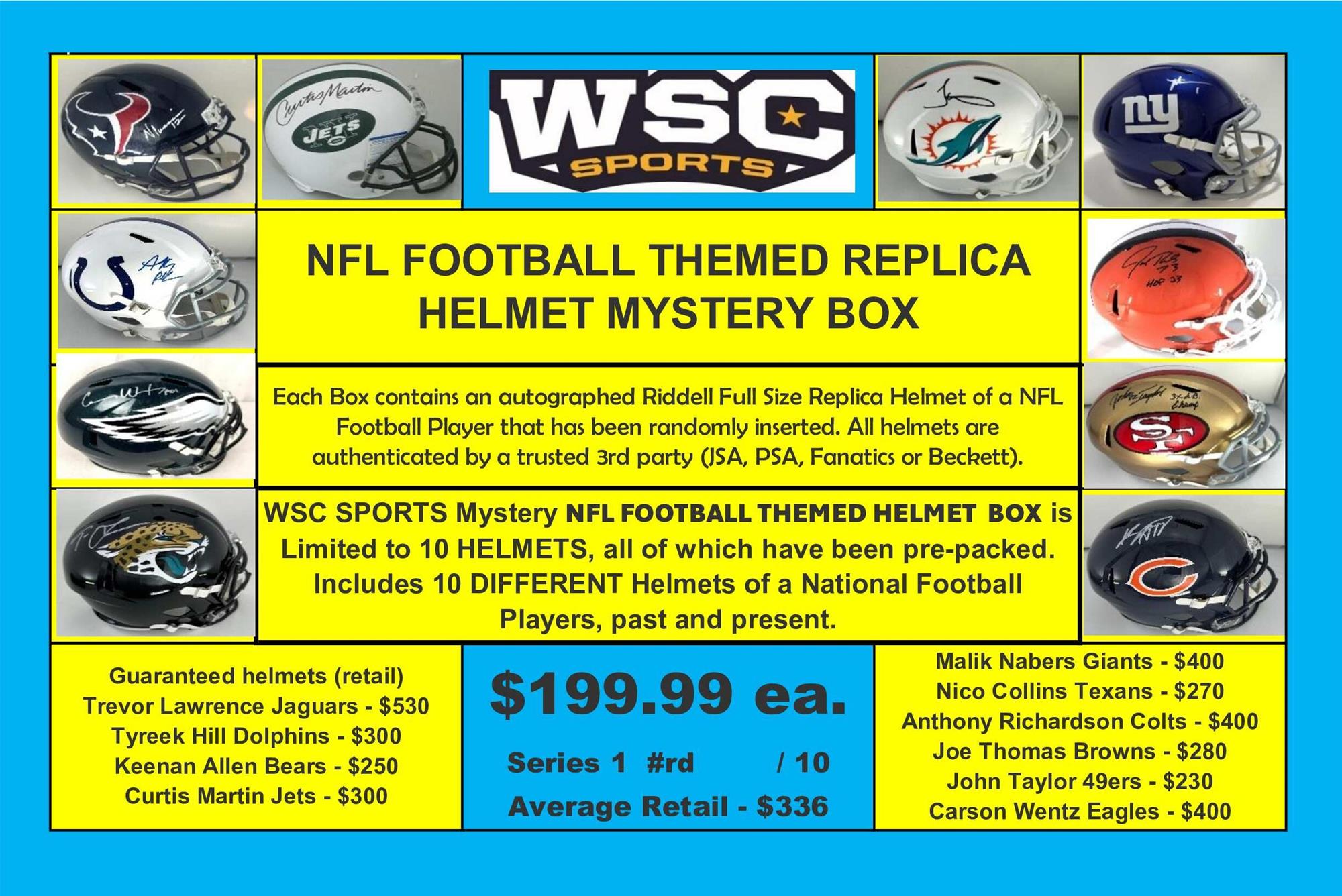 WSC MYSTERY HELMET BOX - NFL THEMED EDITION SERIES #1