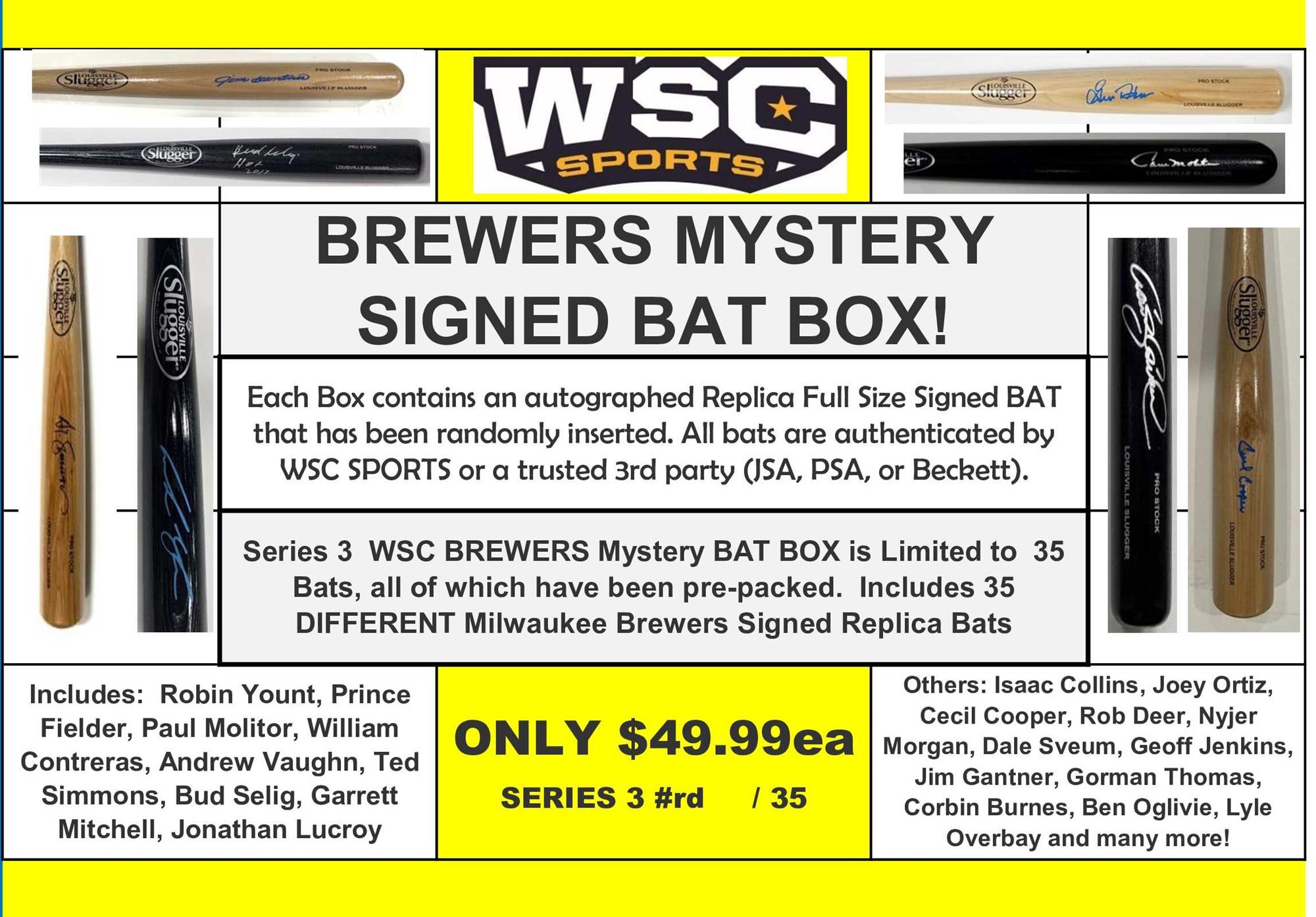WSC MYSTERY BAT BOX - MILWAUKEE BREWERS EDITION SERIES 3