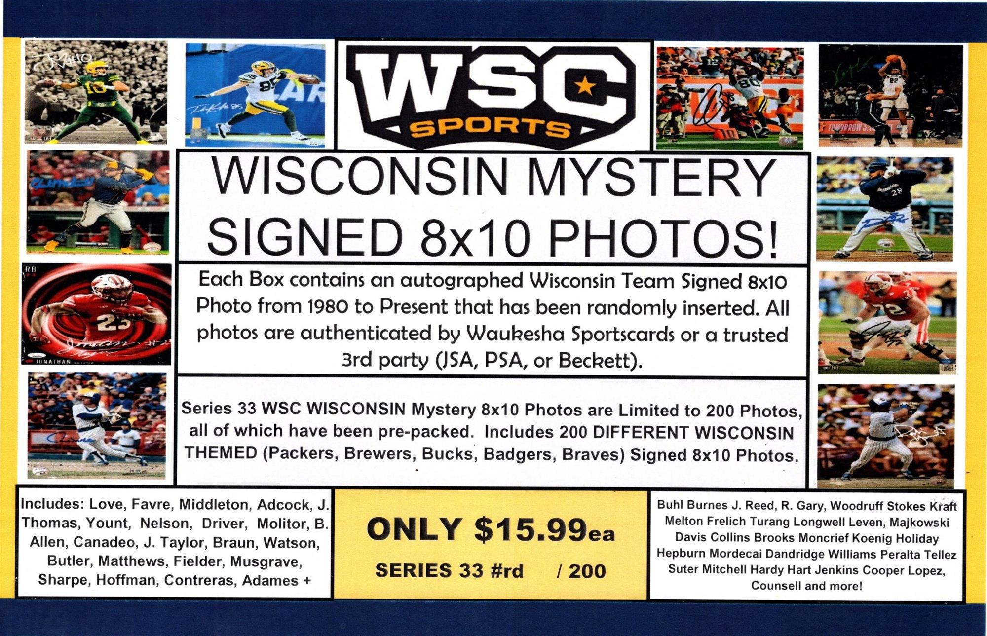 WSC MYSTERY 8x10 BOX PACK - WI SPORTS EDITION SERIES 33