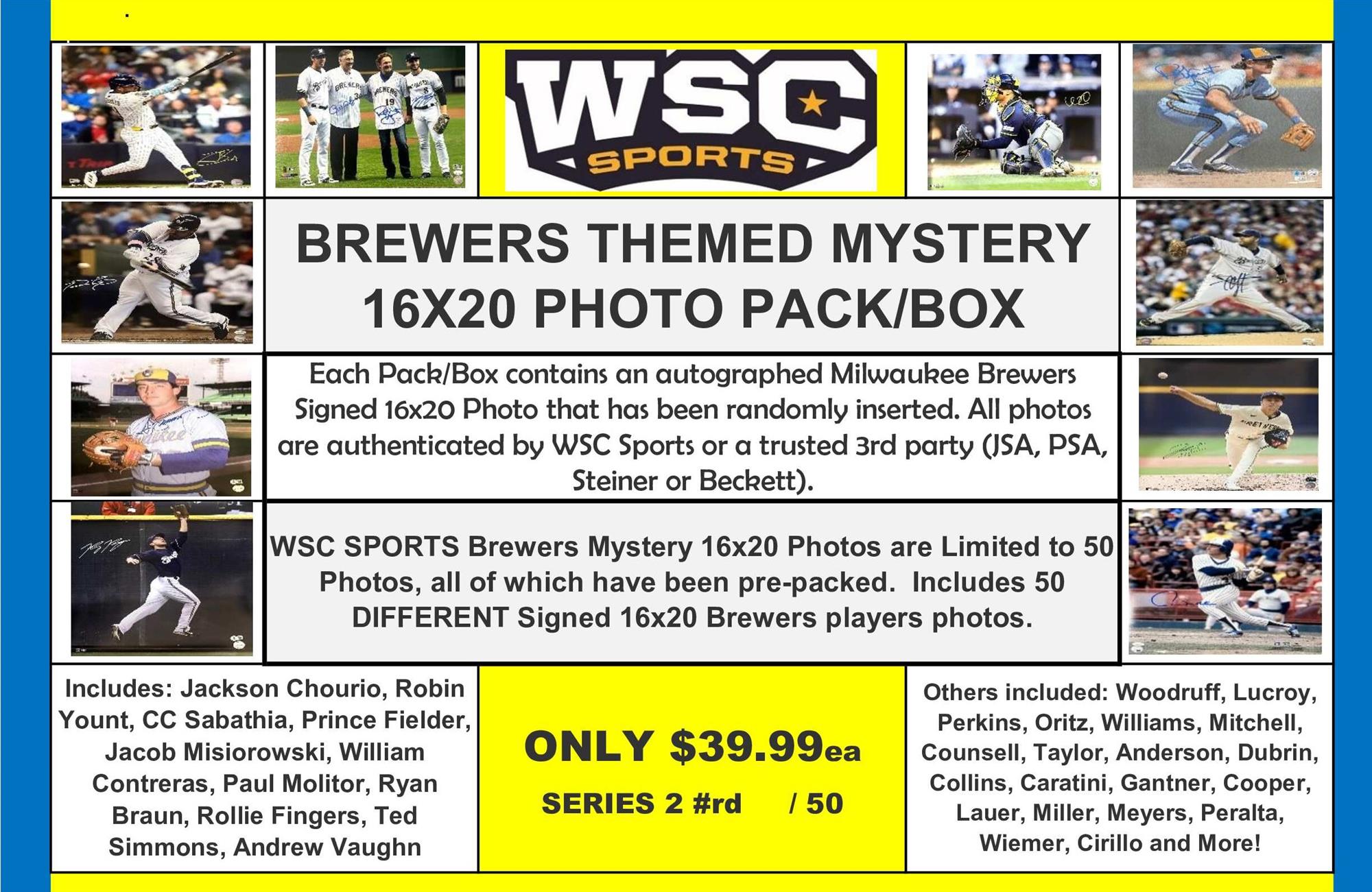 WSC SPORTS MYSTERY 16X20 PACK BOX - BREWERS EDITION SERIES 2