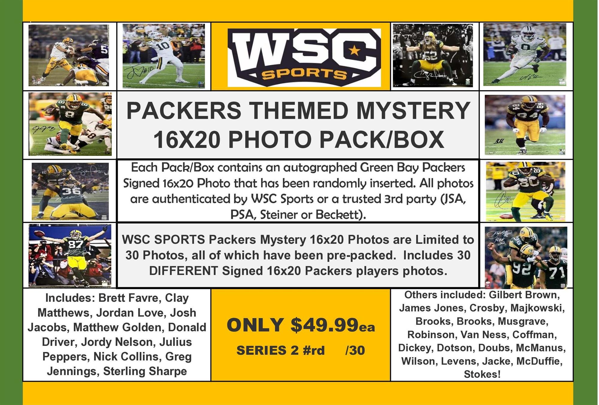 WSC SPORTS MYSTERY 16X20 PACK BOX - PACKERS EDITION SERIES 2