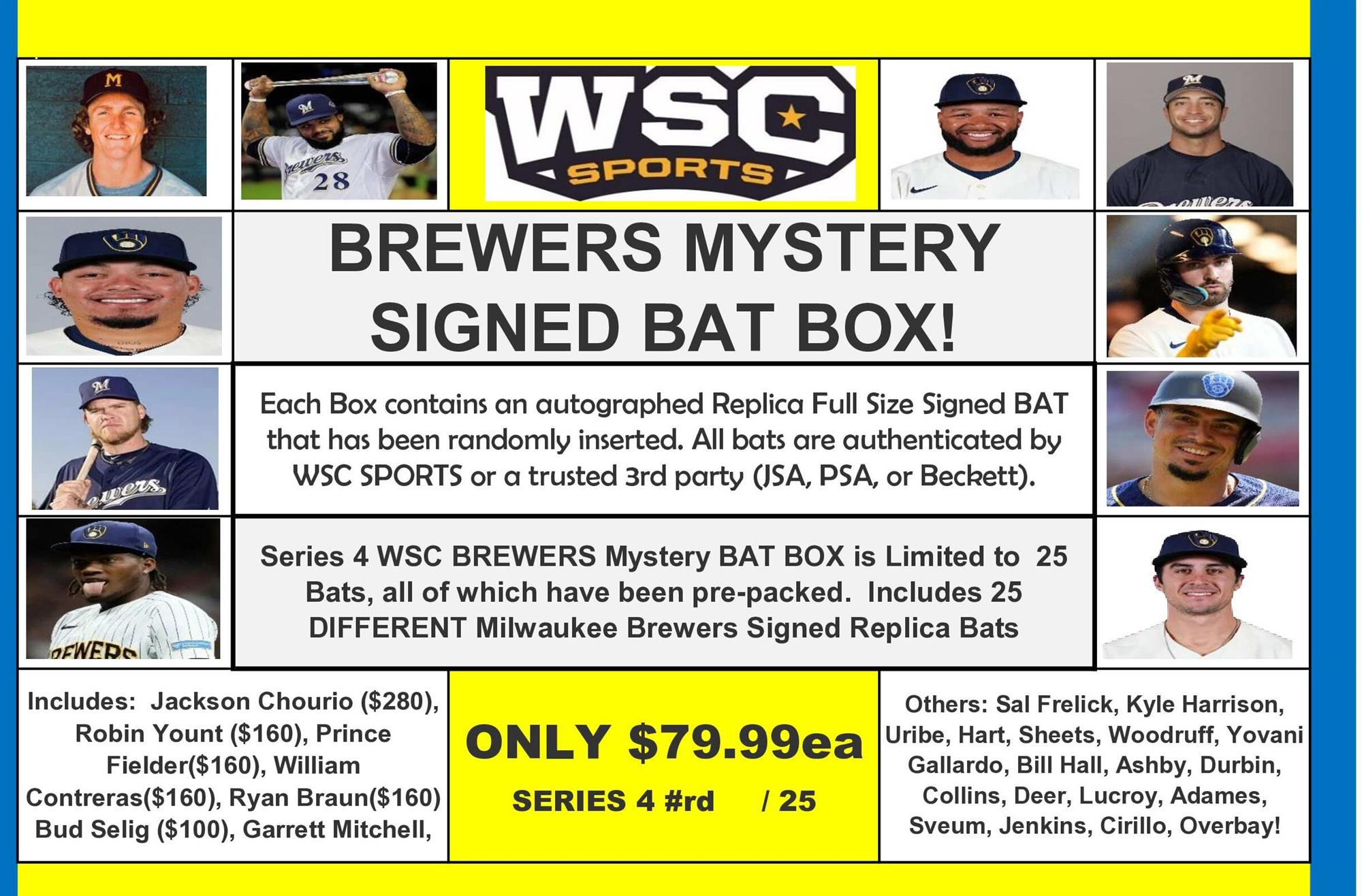 WSC SPORTS MYSTERY BAT BOX - MILWAUKEE BREWERS EDITION SERIES 4