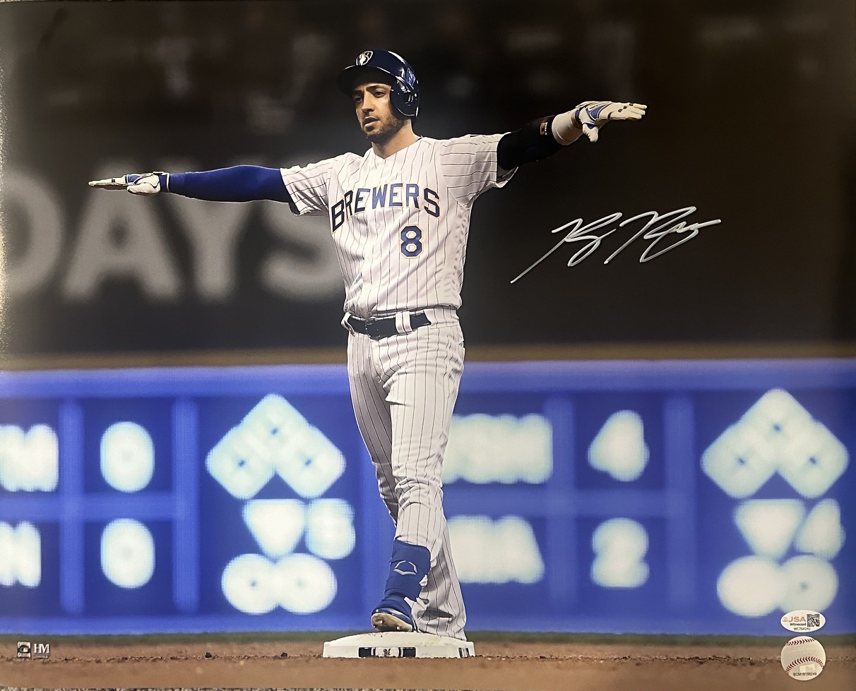 RYAN BRAUN SIGNED 16X20 BREWERS PHOTO #10 - JSA