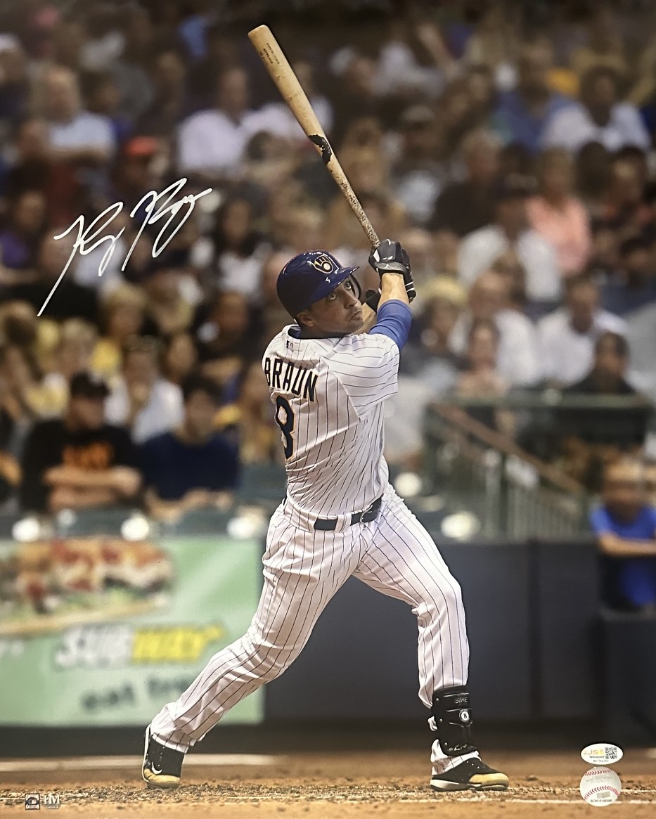 RYAN BRAUN SIGNED 16X20 BREWERS PHOTO #14 - JSA