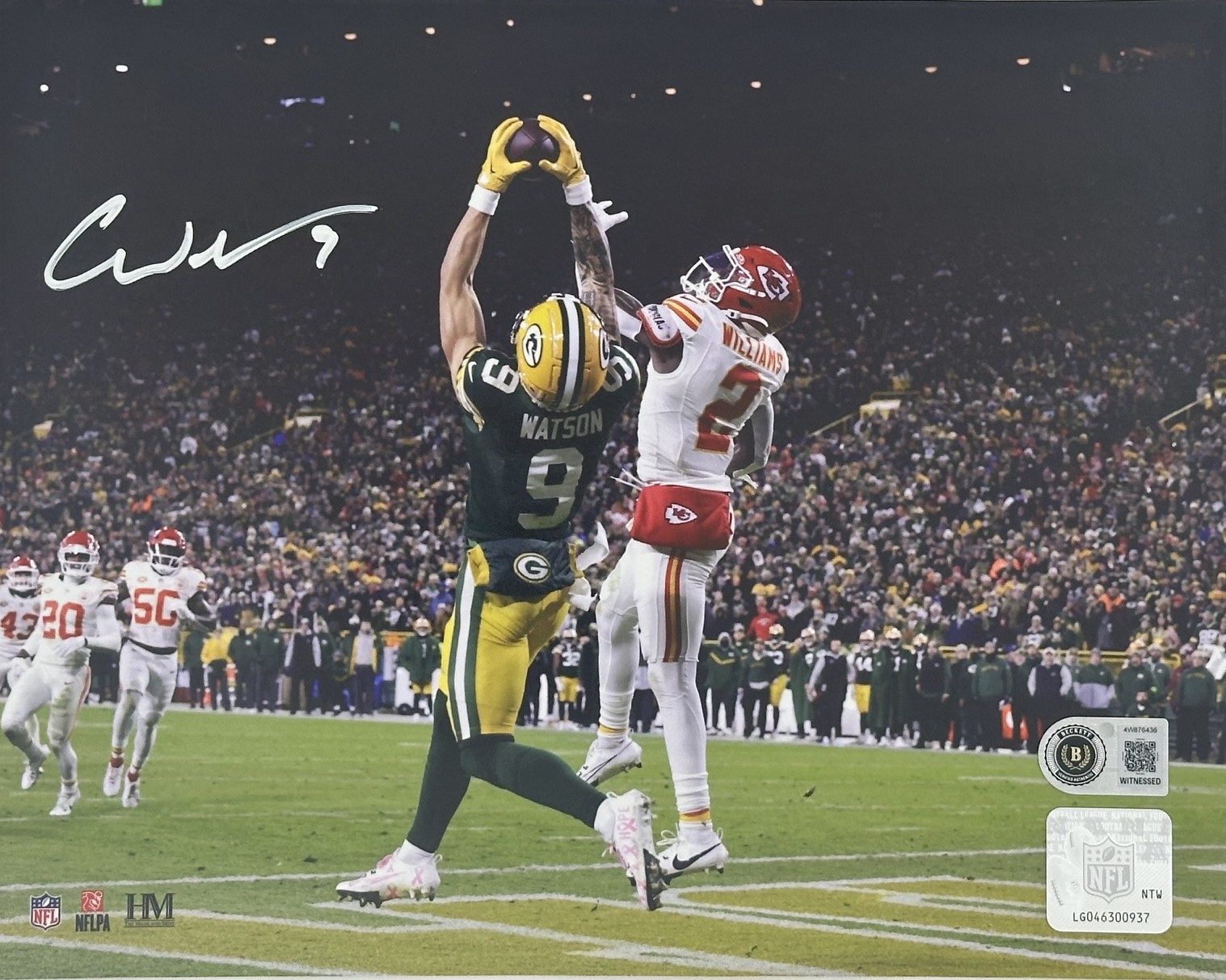CHRISTIAN WATSON SIGNED 8X10 PACKERS PHOTO #1 - BAS