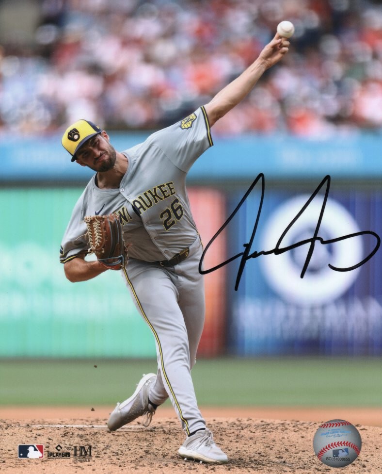 AARON ASHBY SIGNED 8X10 BREWERS PHOTO #3