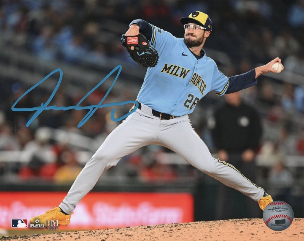AARON ASHBY SIGNED 8X10 BREWERS PHOTO #2