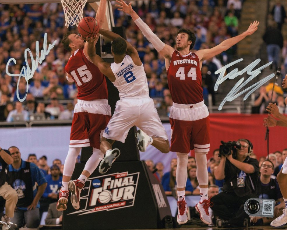 FRANK KAMINSKY & SAM DEKKER DUAL SIGNED 8X10 WI BADGERS PHOTO - BAS