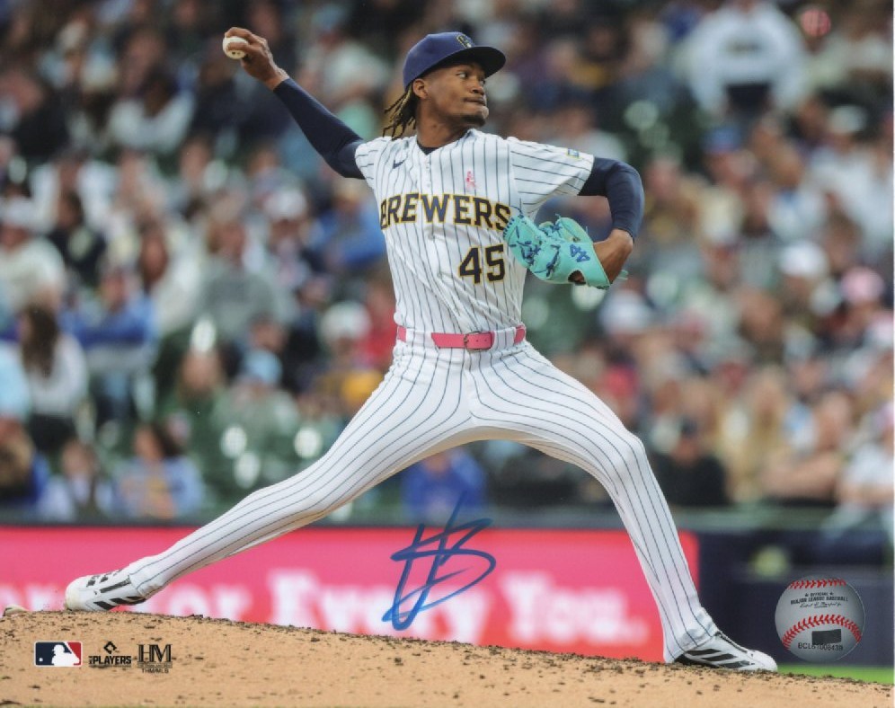 ABNER URIBE SIGNED 8X10 BREWERS PHOTO #3