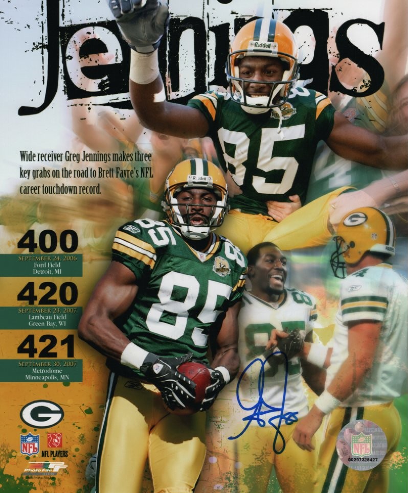GREG JENNINGS SIGNED 8X10 PACKERS PHOTO #4