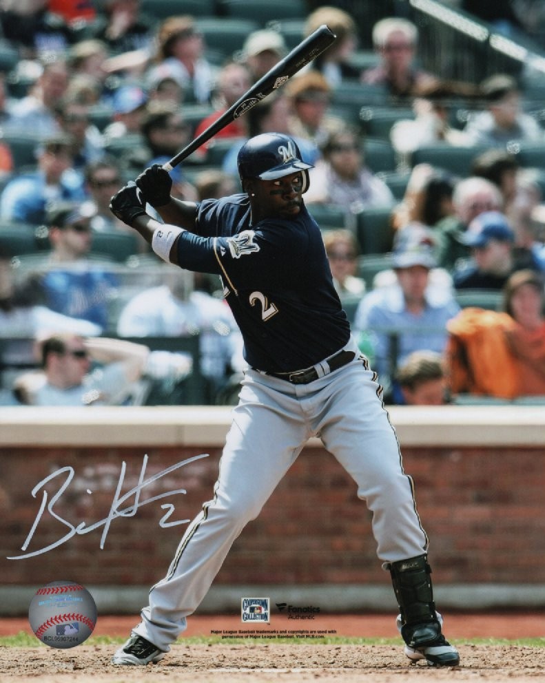 BILL HALL SIGNED 8X10 BREWERS PHOTO #2