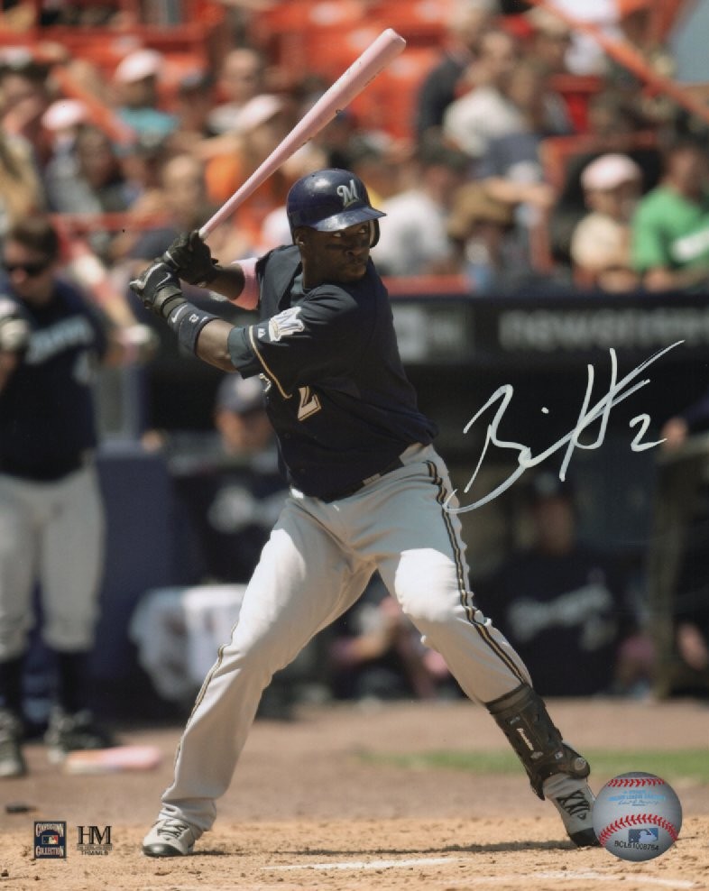 BILL HALL SIGNED 8X10 BREWERS PHOTO #3
