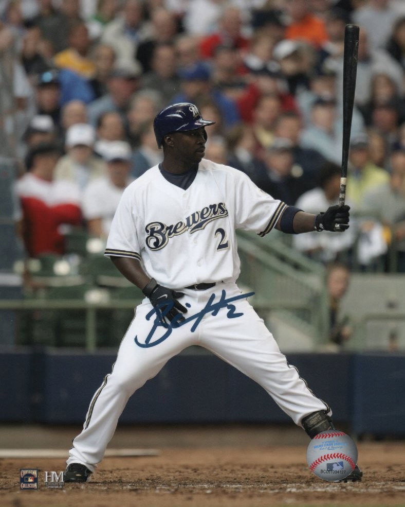 BILL HALL SIGNED 8X10 BREWERS PHOTO #1