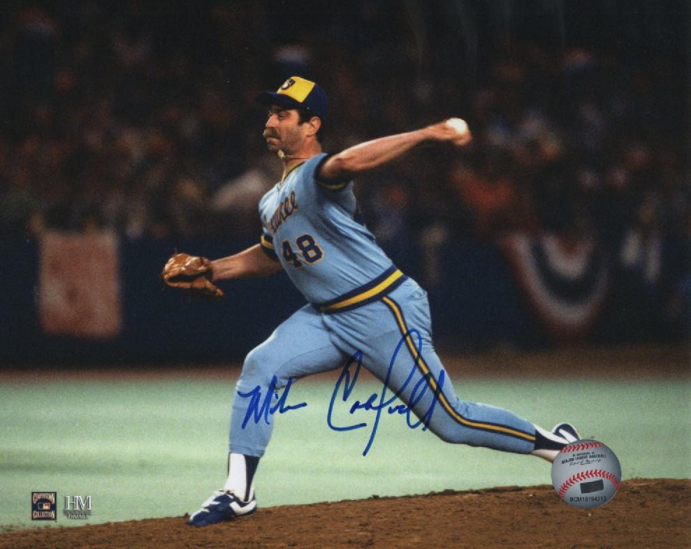 MIKE CALDWELL SIGNED 8X10 BREWERS PHOTO #2