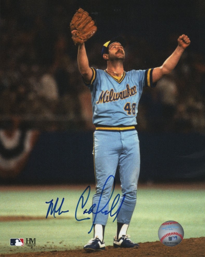 MIKE CALDWELL SIGNED 8X10 BREWERS PHOTO #3