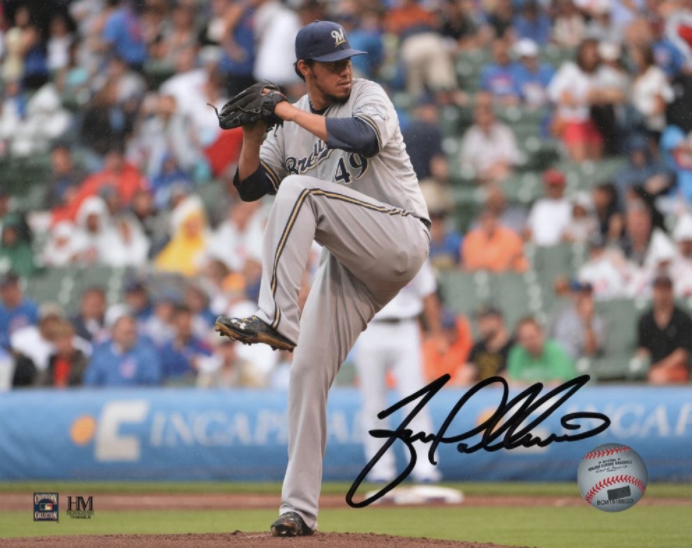 YOVANI GALLARDO SIGNED 8X10 BREWERS PHOTO #2