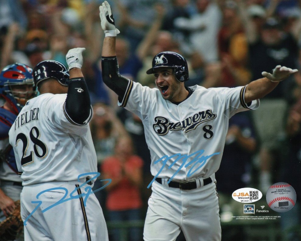 RYAN BRAUN / PRINCE FIELDER MULTI SIGNED 8X10 BREWERS PHOTO #1