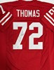 JOE THOMAS SIGNED CUSTOM REPLICA WI BADGERS RED JERSEY - JSA