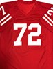 JOE THOMAS SIGNED CUSTOM REPLICA WI BADGERS RED JERSEY - JSA