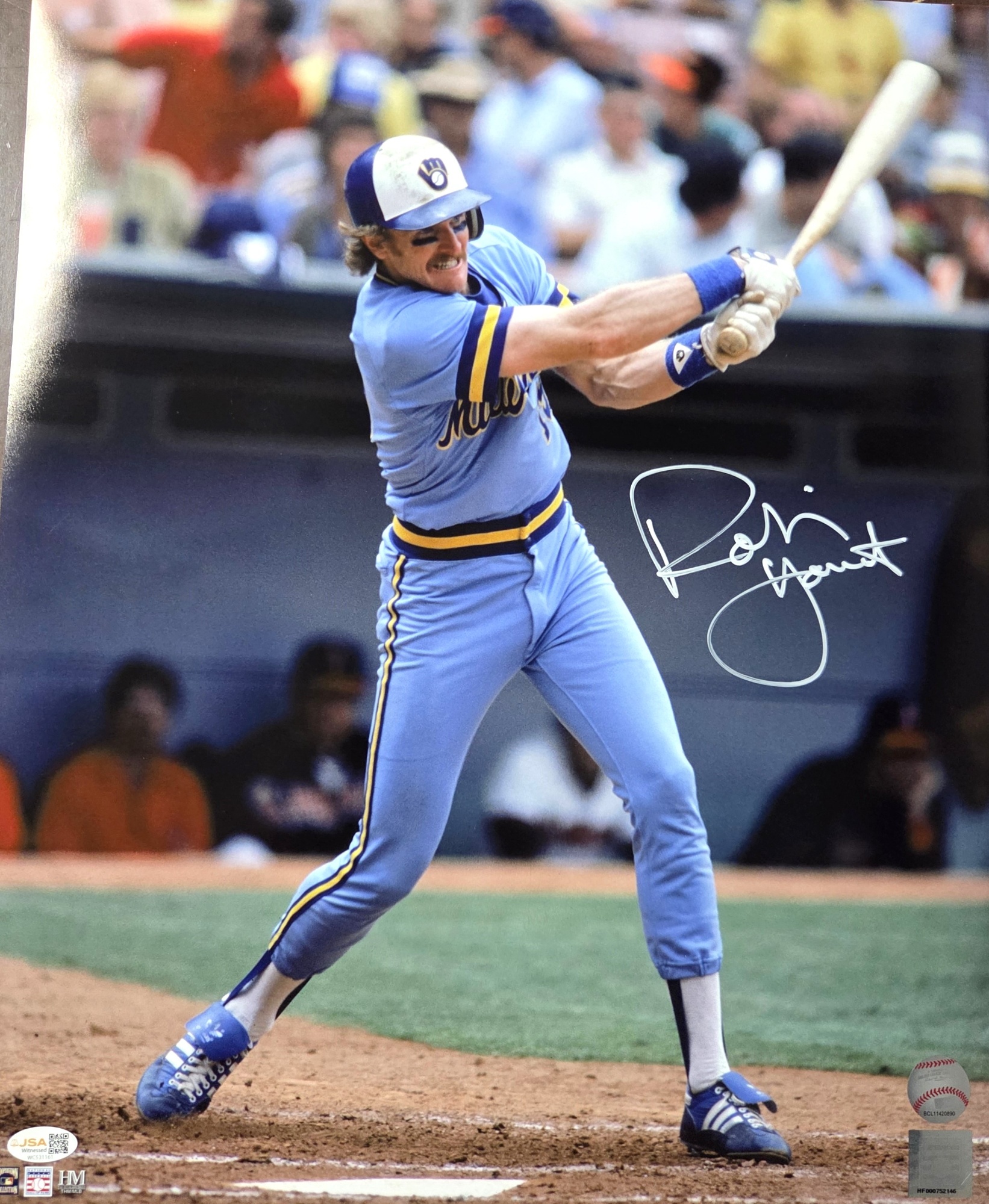 ROBIN YOUNT SIGNED 16x20 BREWERS PHOTO #25 - JSA