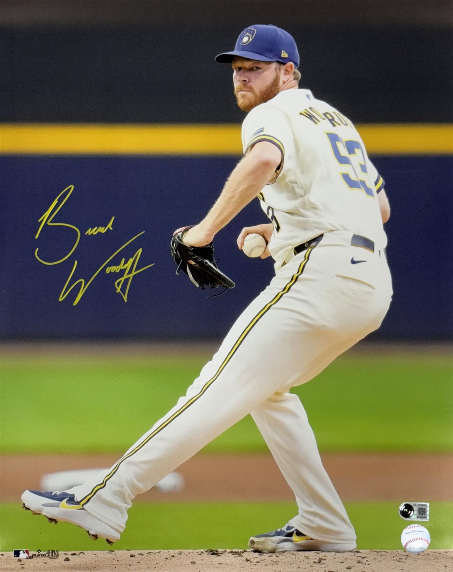 BRANDON WOODRUFF SIGNED BREWERS 16X20 PHOTO #2 - BAS
