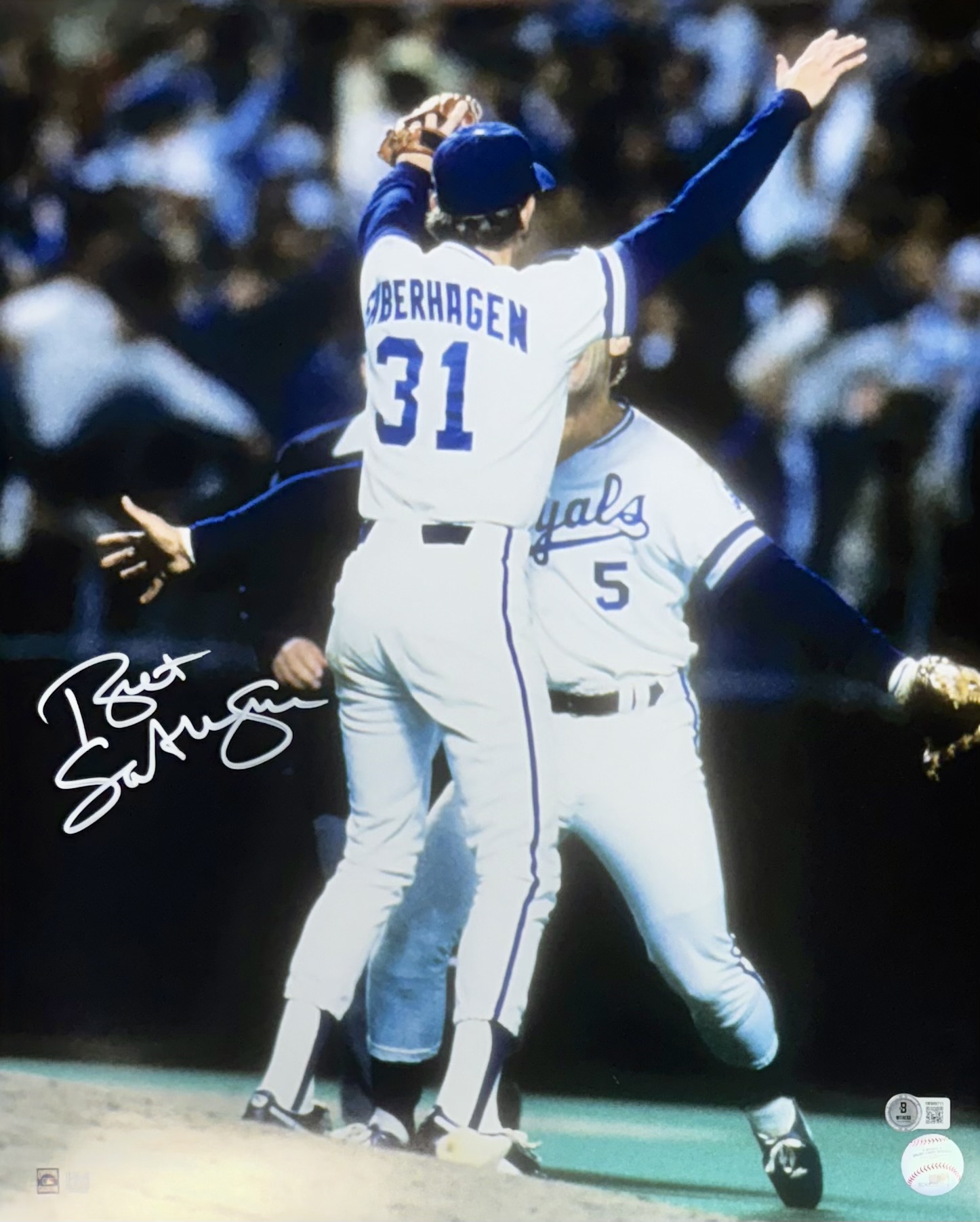 BRET SABERHAGEN - KANSAS CITY ROYALS - SIGNED 16X20 PHOTO #2 - BAS