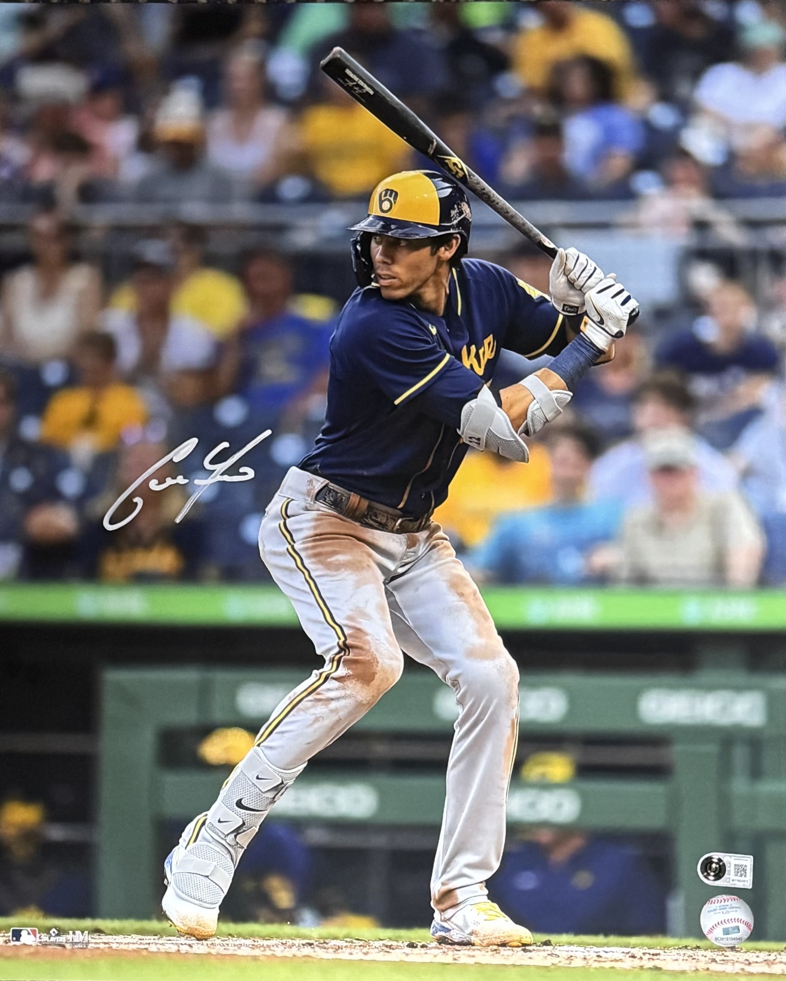 CHRISTIAN YELICH SIGNED BREWERS 16X20 PHOTO #2 - BAS