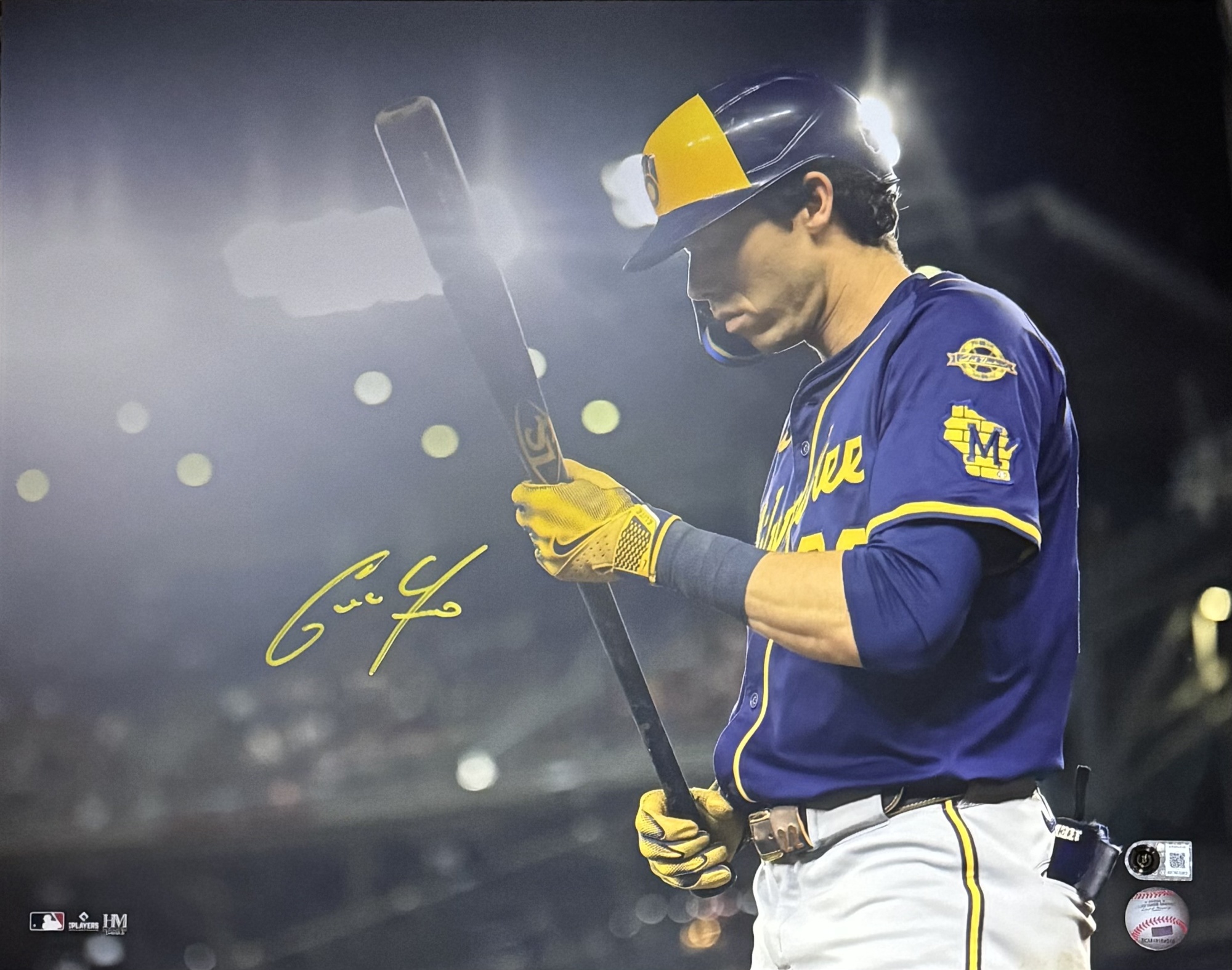 CHRISTIAN YELICH SIGNED BREWERS 16X20 PHOTO #5 - BAS