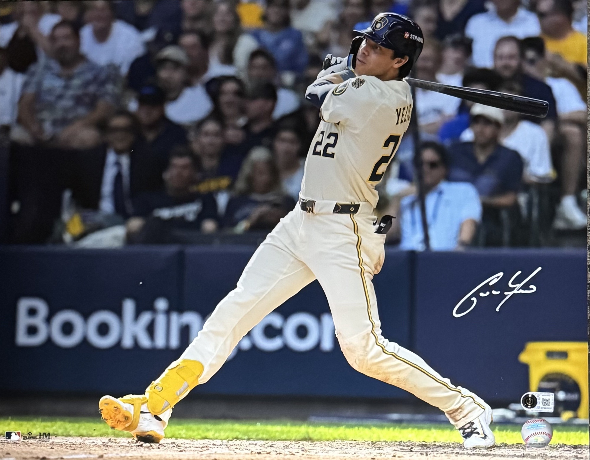 CHRISTIAN YELICH SIGNED BREWERS 16X20 PHOTO #6 - BAS