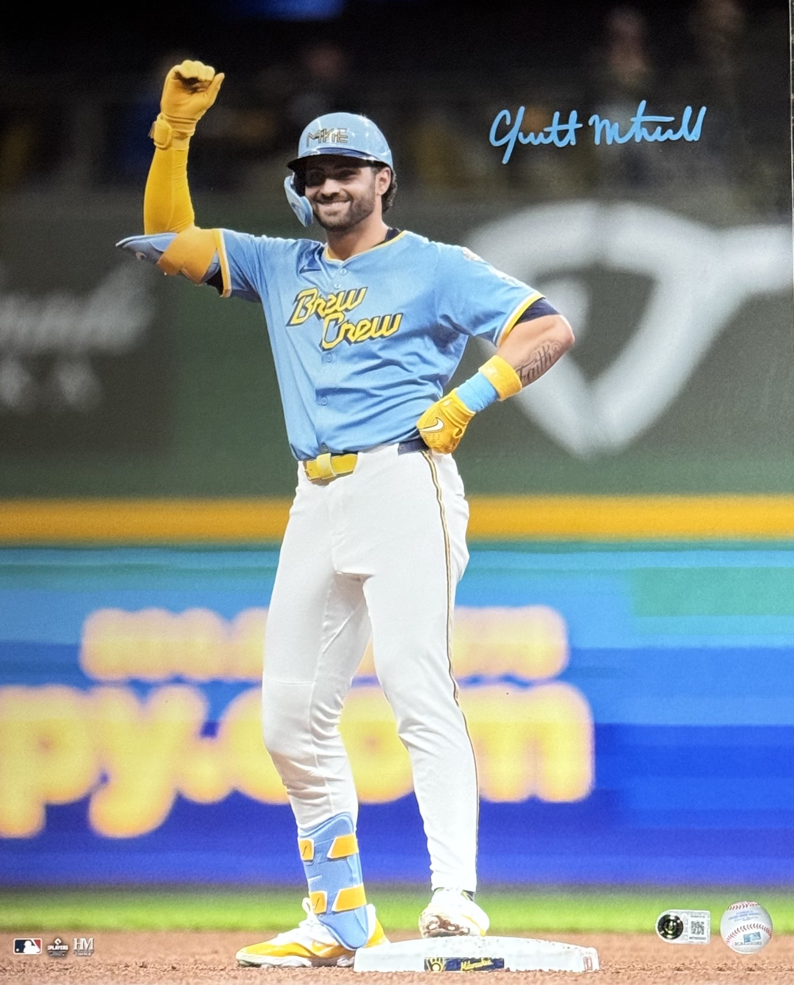 GARRETT MITCHELL SIGNED BREWERS 16X20 PHOTO #1 - BAS