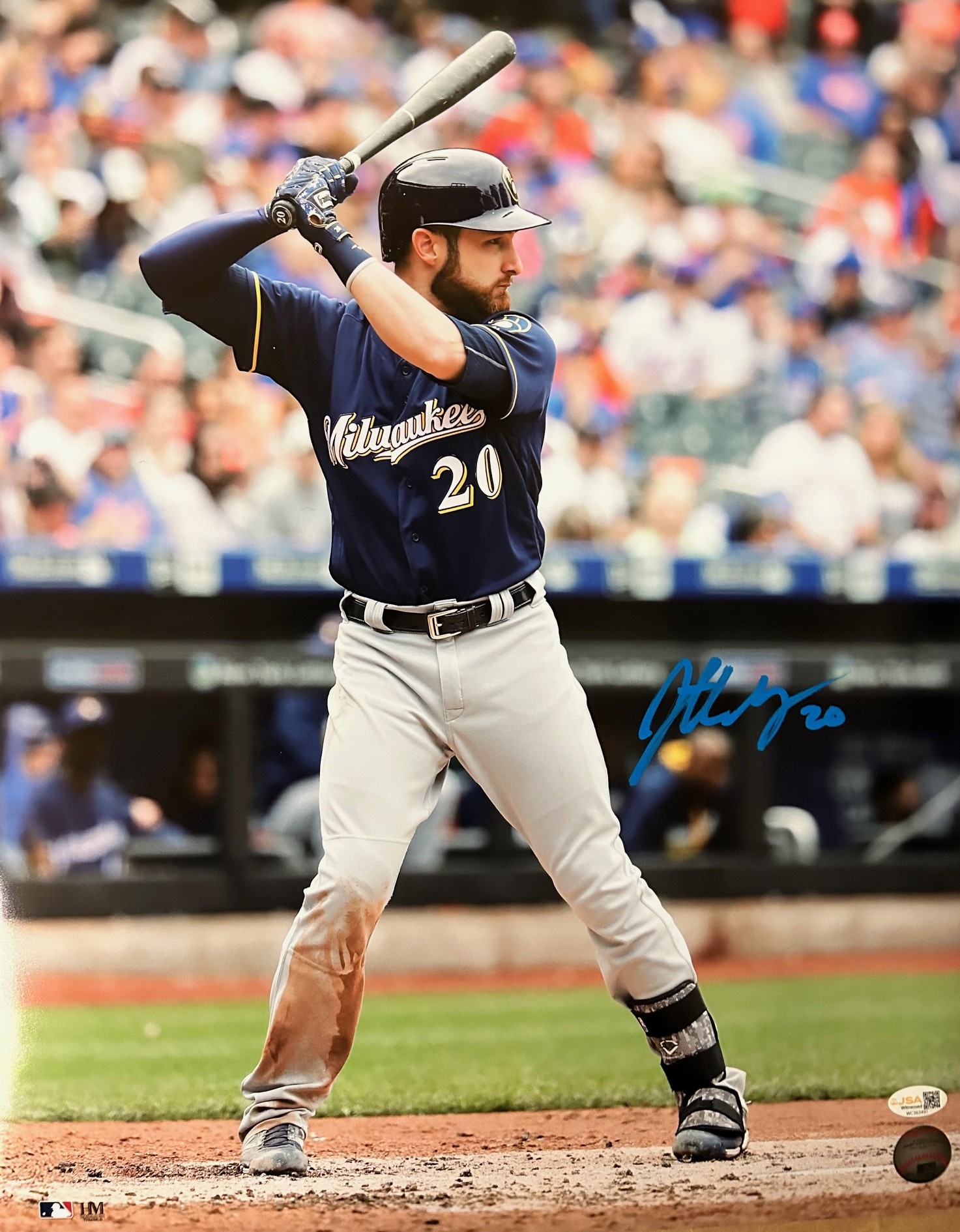 JONATHAN LUCROY SIGNED 16X20 BREWERS PHOTO #1 - JSA