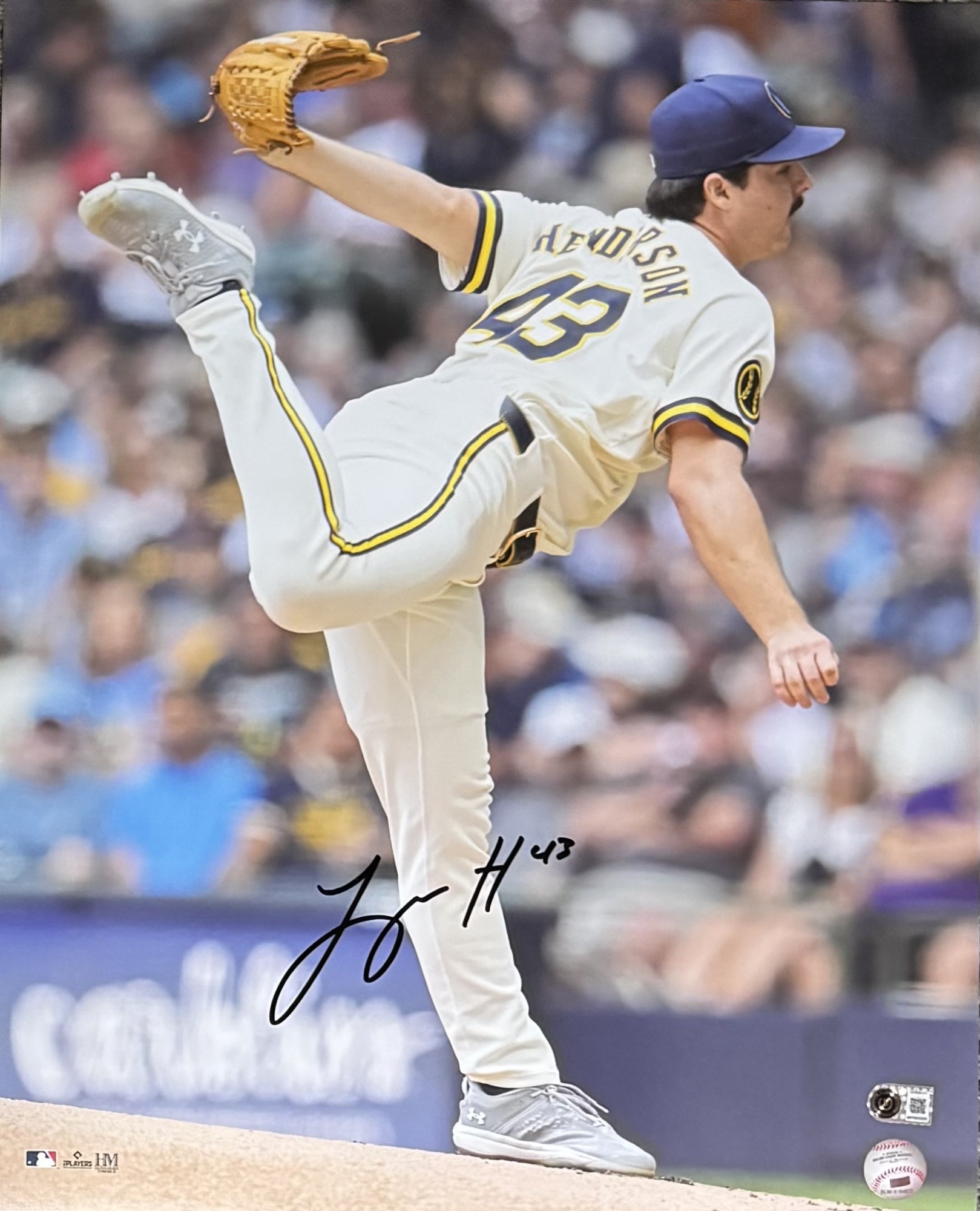 LOGAN HENDERSON SIGNED BREWERS 16X20 PHOTO #1 - BAS
