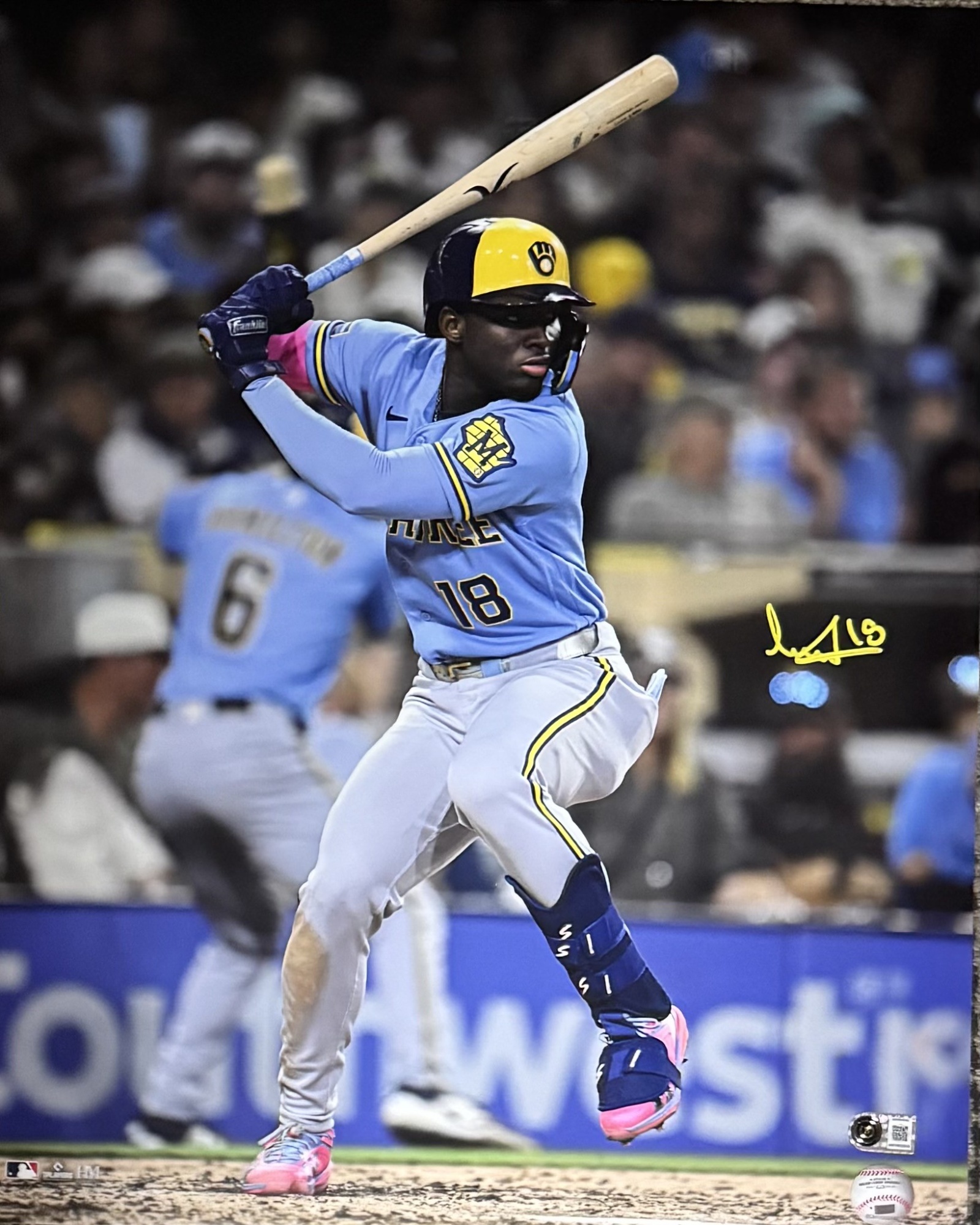 LUIS LARA SIGNED BREWERS 16X20 PHOTO #2 - BAS