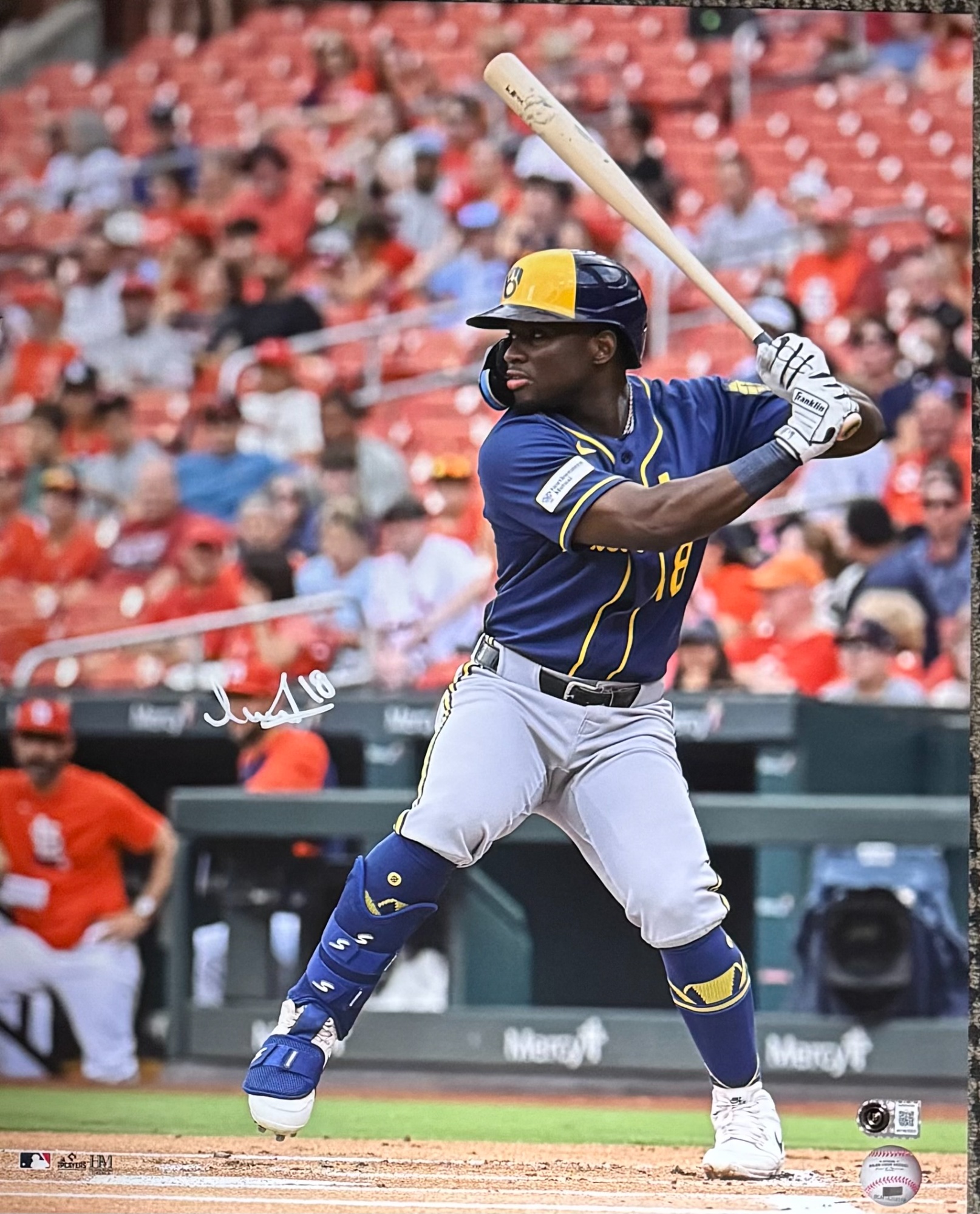 LUIS LARA SIGNED BREWERS 16X20 PHOTO #3 - BAS