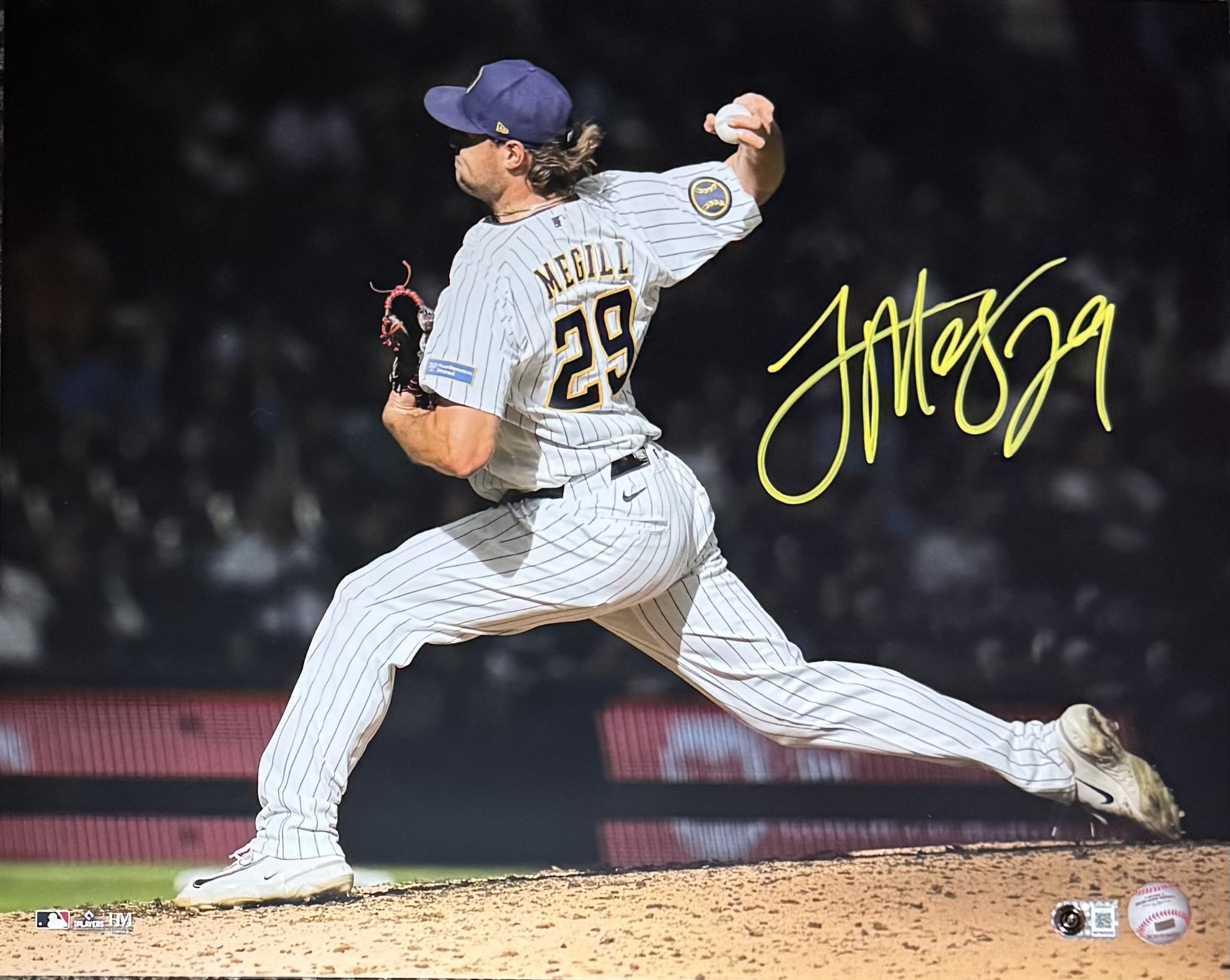 TREVOR MEGILL SIGNED BREWERS 16X20 PHOTO #3 - BAS