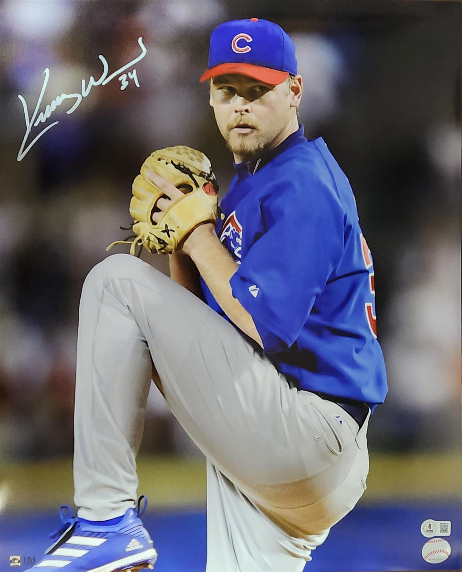 KERRY WOOD SIGNED 16X20 CUBS PHOTO #2 - BAS