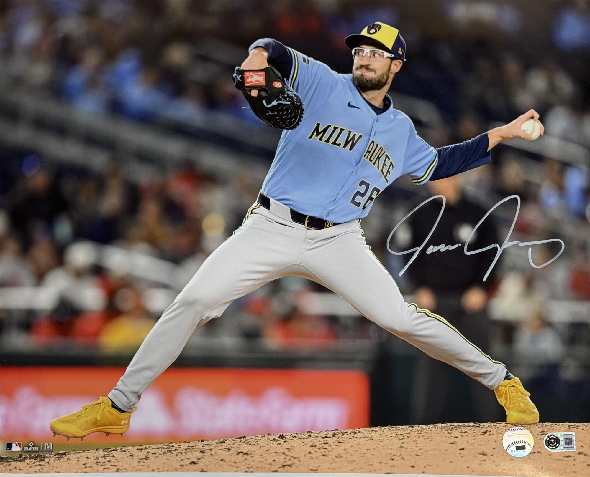 AARON ASHBY SIGNED BREWERS 16X20 PHOTO #2 - JSA