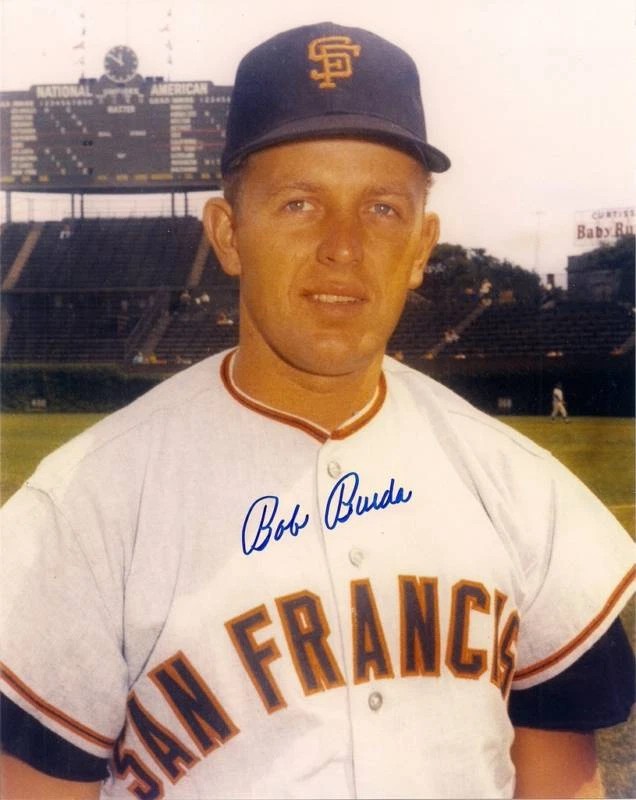BOB BURDA SIGNED 8X10 GIANTS PHOTO
