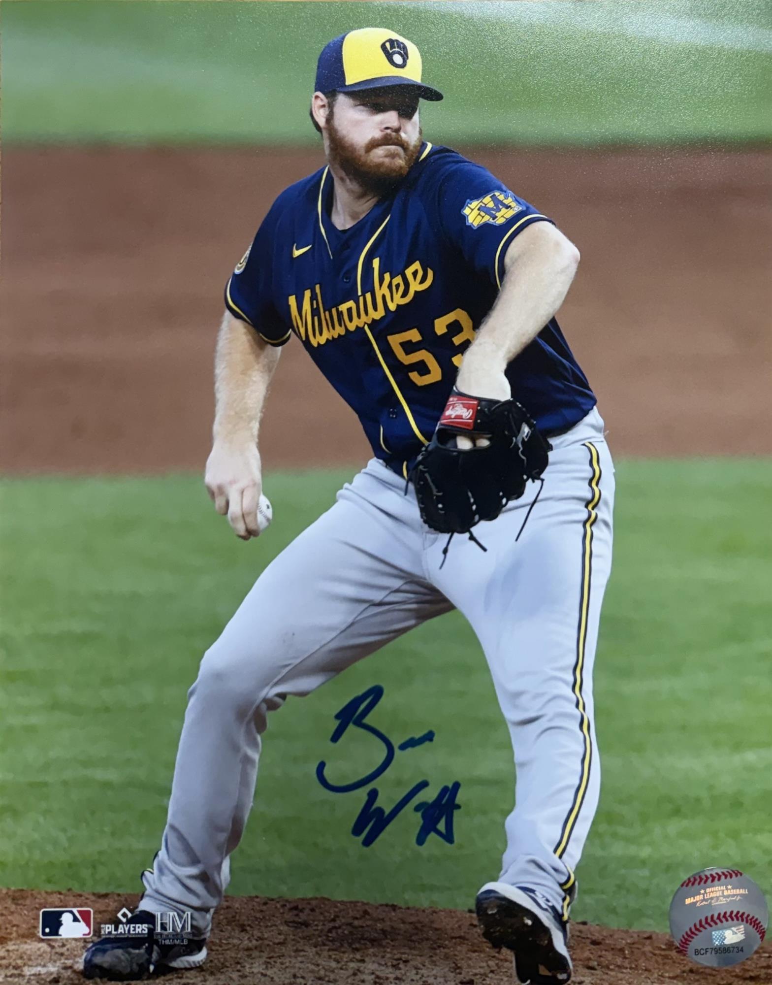 BRANDON WOODRUFF SIGNED BREWERS 8X10 PHOTO #1