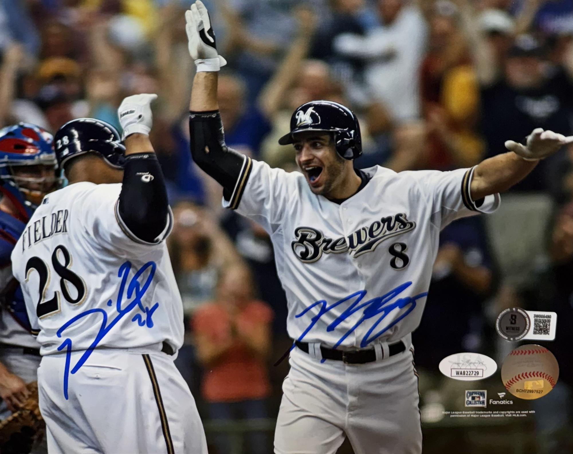 RYAN BRAUN / PRINCE FIELDER MULTI SIGNED 8X10 BREWERS PHOTO #1