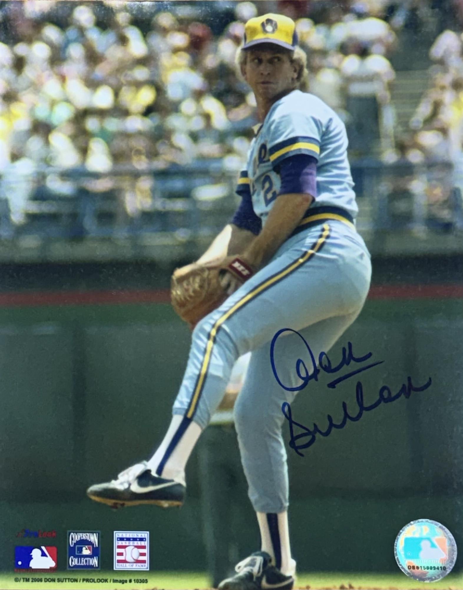 DON SUTTON SIGNED 8X10 BREWERS PHOTO #4
