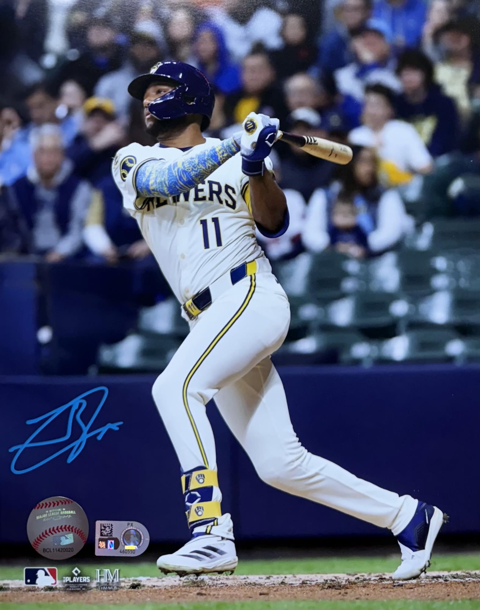 JACKSON CHOURIO SIGNED BREWERS 8X10 PHOTO #3 - MLB
