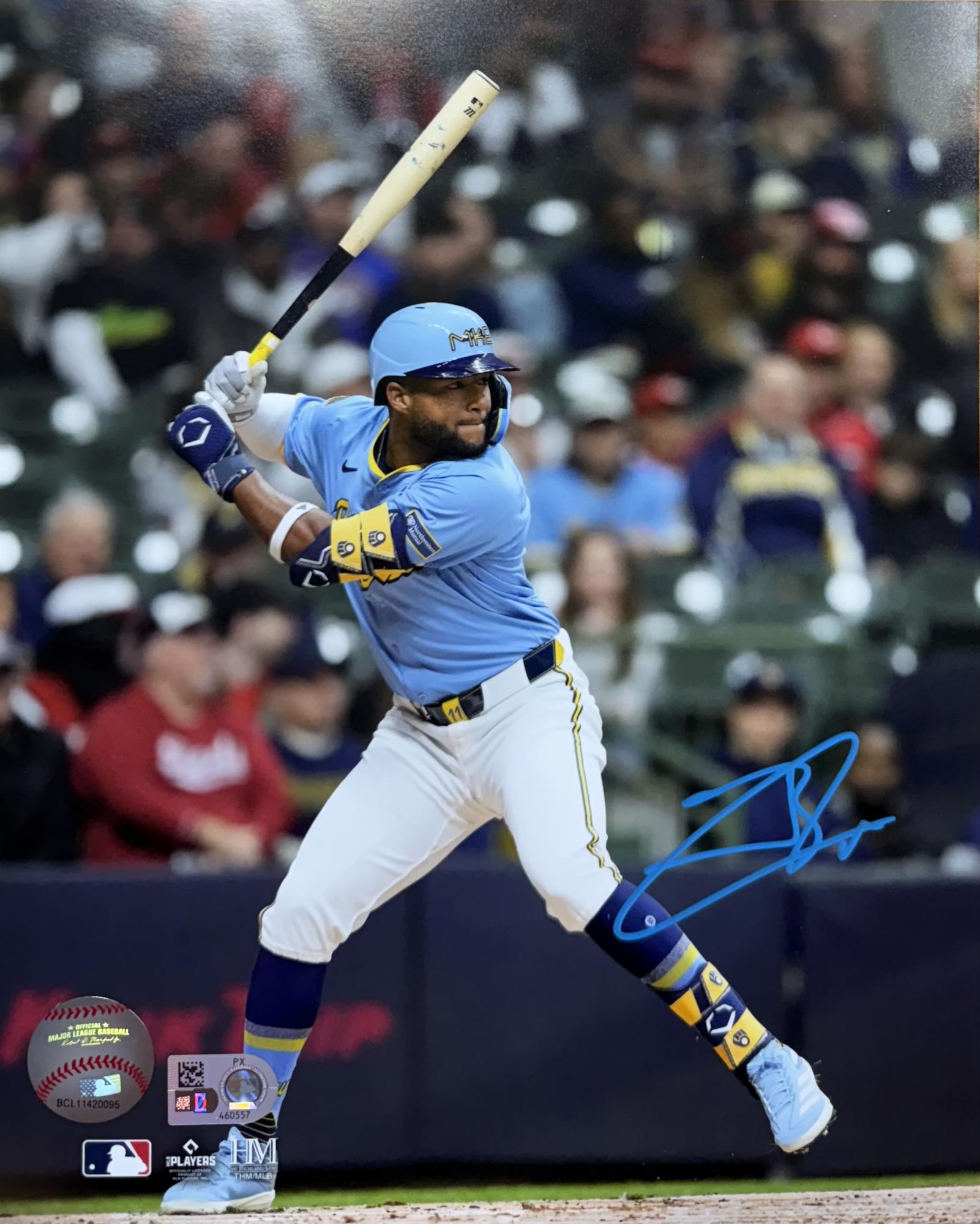 JACKSON CHOURIO SIGNED BREWERS 8X10 PHOTO #1 - MLB