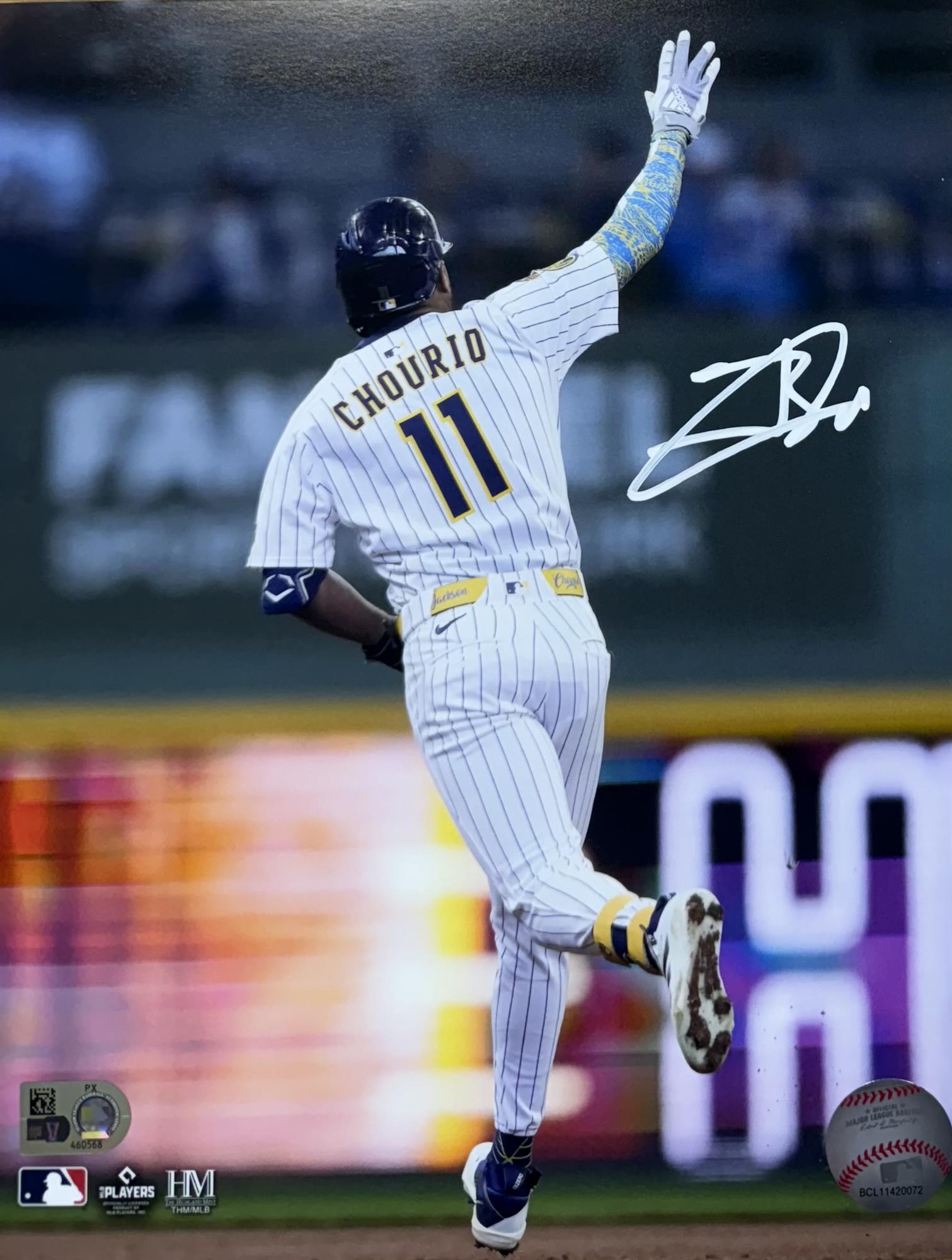 JACKSON CHOURIO SIGNED BREWERS 8X10 PHOTO #5 - MLB